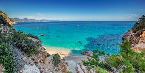 beautiful beach of cala Goloritze in Sardinia-Italy, with turquoise sea