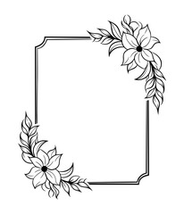 Elegant floral corner frame design for graphic elements.