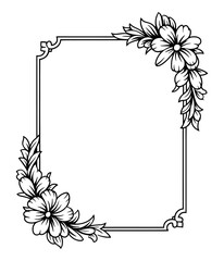 Obraz premium Elegant floral corner frame design for graphic elements.