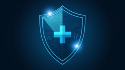 Obraz premium A minimalist, stylish medical cross with soft gradient lighting and a tech-inspired atmosphere