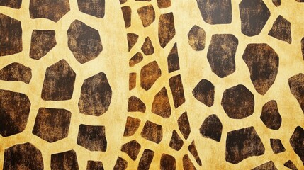 Eye-catching giraffe print in soft beige and dark brown tones. generative ai