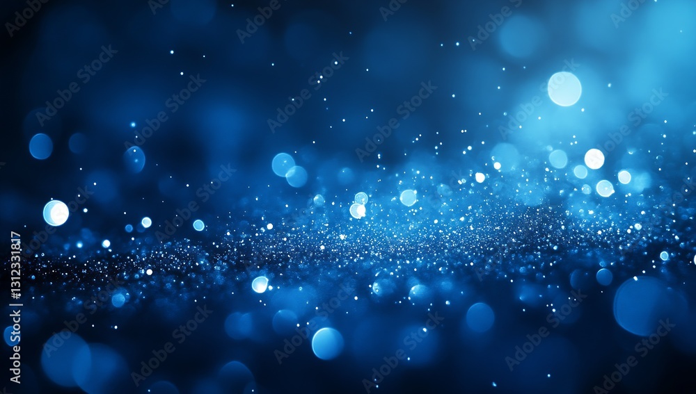 Poster enchanting blue bokeh background filled with glowing orbs of light creating a mystical atmosphere : 