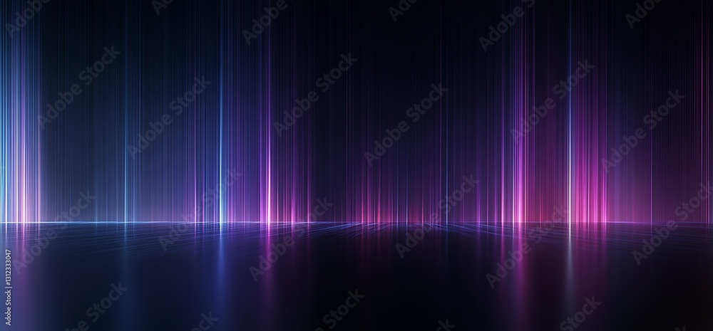 Poster stunning abstract scene with vertical light bars in blue and pink tones : generative ai