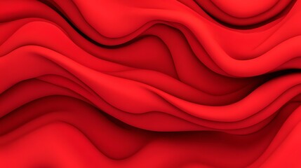 Obraz premium Red undulating surface with waves, shadows, suitable for backgrounds, graphics, and design use