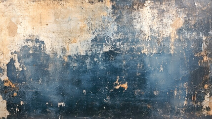 Textured rustic wall with aged patina and weathered blue paint