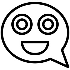 bubble with smile line icon