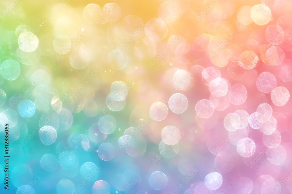 Poster Colorful abstract bokeh background with shimmering circles and soft pastel hues creating a dreamy effect : Generative AI