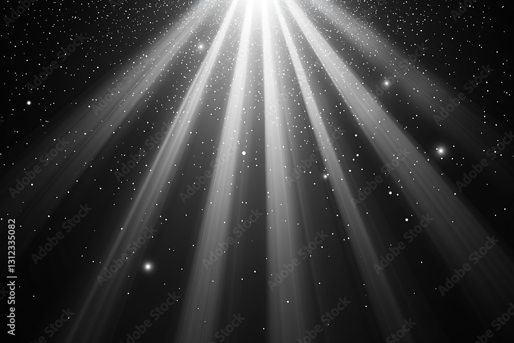 Leinwandbilder sparkling light rays with floating particles in a dark background : generative ai