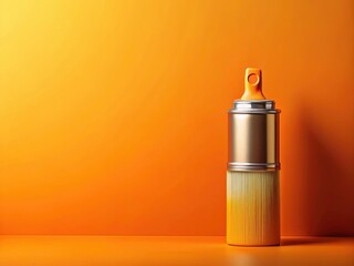 Orange Gradient Background, Lo-Fi Grain Texture, Spray Paint Brush, Minimalist Cosmetic Banner Template