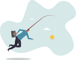 Motivation to success, incentive or reward to motivate employee, chasing for reward or work success, aspiration.business concept.flat character.