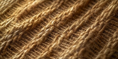 Fototapeta premium Close Up Of Diagonal Woven Fabric In Warm Brown And Golden Tones With Textured Surface