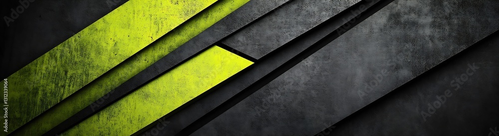 Fototapete dynamic layered graphics featuring industrial black and yellow lines creating a bold visual impact :