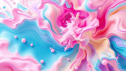 Abstract Pink Blue Swirl Paint Splash Background Texture