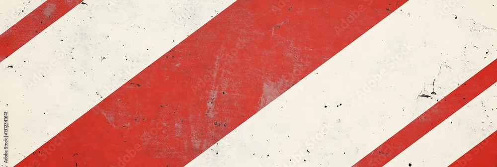 Poster Distressed background featuring bold diagonal red and white striped pattern ideal for artistic designs : Generative AI