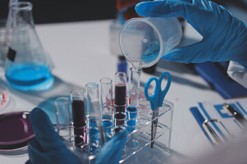 Researchers working in the clinical laboratory