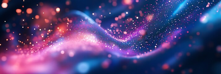 Enchanting display of swirling lights in vivid pink and blue with a dreamlike quality : Generative AI