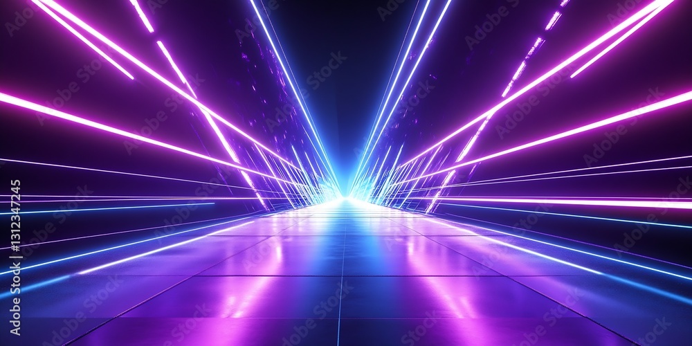 Aufkleber a captivating futuristic digital landscape with vibrant neon lights emanating in various colors towa