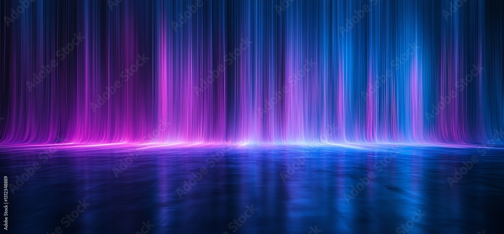 Aufkleber contemporary digital artwork featuring blue and pink light streaks creating a dynamic atmosphere : g
