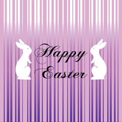 Happy Easter, decorated Easter social media post, Easter background, card and banner. Bunny ears and flowers.