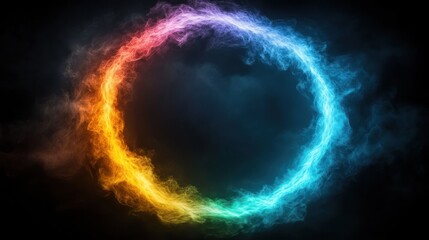 Abstract Circular Nebula: A Symphony of Color and Light