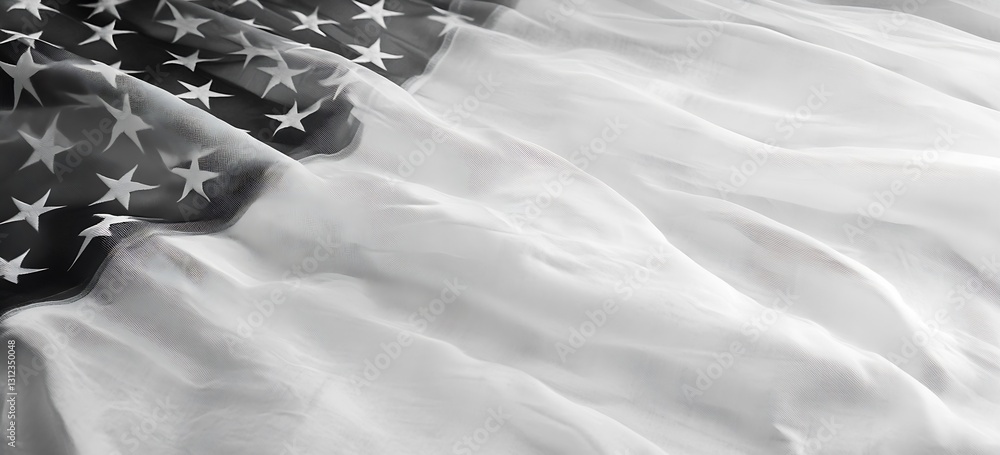 Poster waving american flag in monochrome style for symbolic representation of patriotism : generative ai