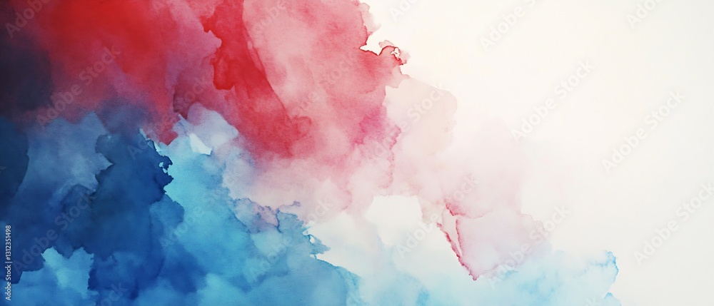 Poster subtle interplay of red and blue watercolor washes create an elegant backdrop for designs : generati