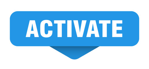 activate sticker. activate sign on transparent background