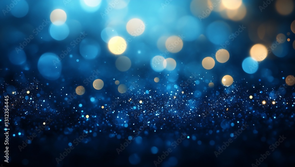 Aufkleber captivating sparkling blue and golden bokeh backgrounds enhancing a dreamlike atmosphere of light : 