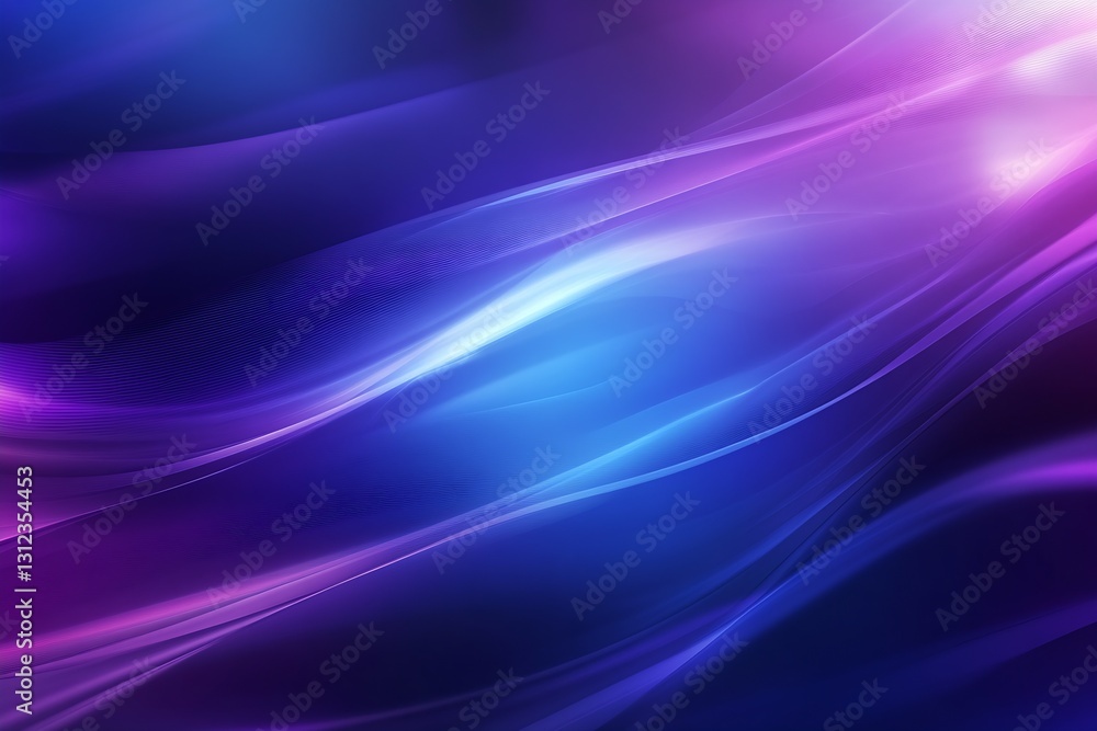 Poster Dynamic Fluid Waves in Deep Purple and Blue Shades Creating a Bold Abstract Aesthetic for Design : Generative AI