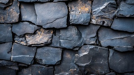 Fototapeta premium Natural Dark Slate Stone Wall Texture 