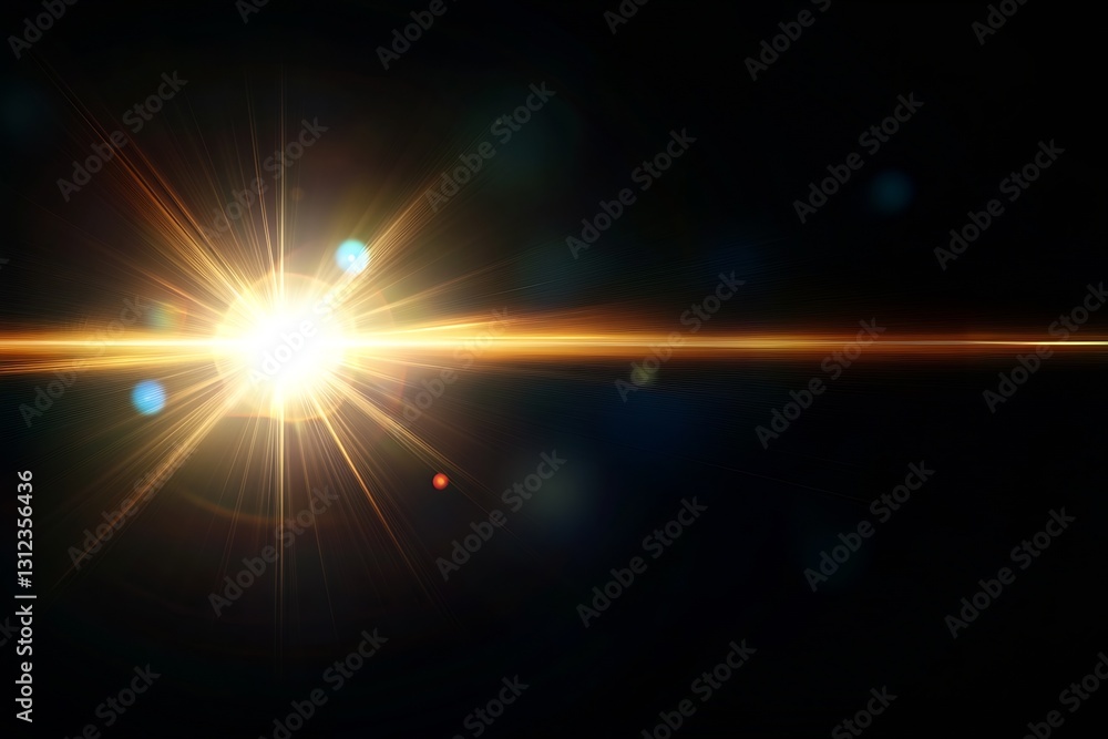 Fototapete golden hue of sunburst illuminating darkness with rays of light creating an enchanting atmosphere : 