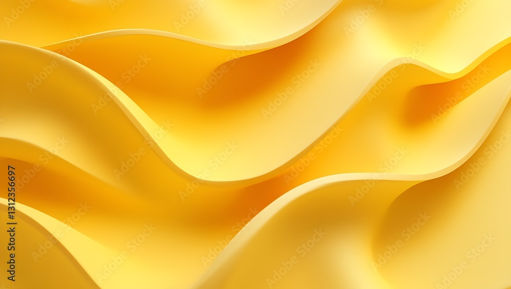 Poster Close-up of soft yellow waves creating a unique abstract texture perfect for modern design projects : Generative AI