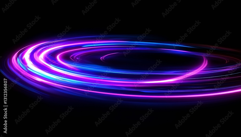 Leinwandbilder vibrant circular swirls of light creating stunning visual effects in motion design : generative ai