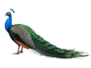 Obraz premium peacock Isolated on a transparent background. 
