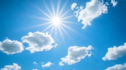 Radiant Blue Sky with Scattered Wispy Clouds on a Sunny Day