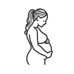 Pregnant woman profile, serene pose