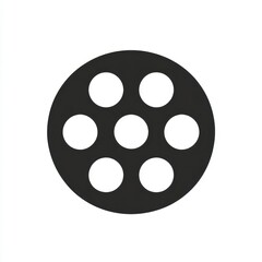 Obraz premium Dark Grey Film Reel Icon on White Background