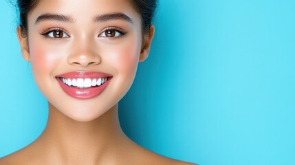 Fototapeta premium Radiant Smile, Glowing Skin: A Portrait of Beauty