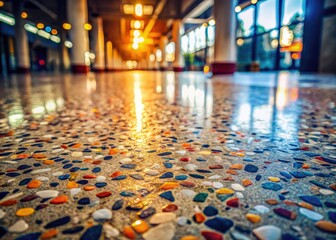 Obraz premium Stunning Terrazzo Floor: Polished Stone, Unique Patterns, Timeless Beauty, Vintage Texture