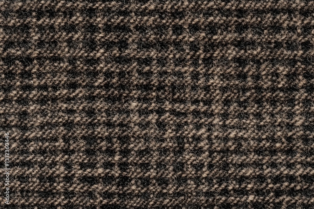 Poster seamless wool textured fabric in shades of brown and black, featuring a woven pattern that adds dept