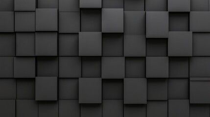 Abstract Black Cube Mosaic: A 3D Geometric Pattern