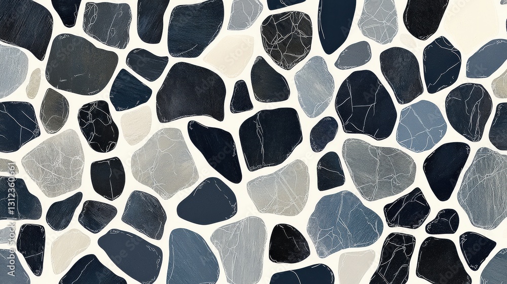 Poster urban tile surface sketch in clean vector style featuring various colored stones for modern design a