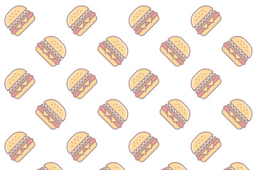 Seamless Burger Pattern Design