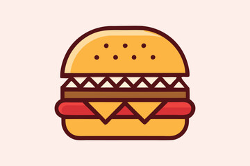 Minimalist Burger Illustration Logo Design
