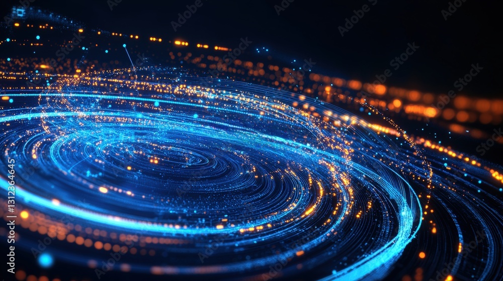 Aufkleber mesmerizing spiral of blue lights creating a captivating visual effect that evokes a sense of moveme