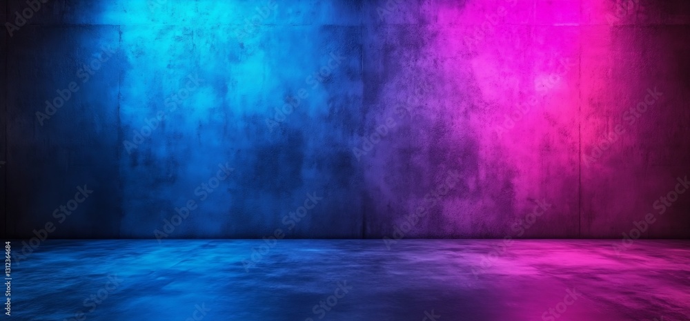 Poster stunning vibrant neon lights creating an atmospheric scene against a concrete wall backdrop : genera