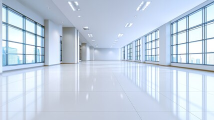Fototapeta premium Modern Office Space: Panoramic City Views