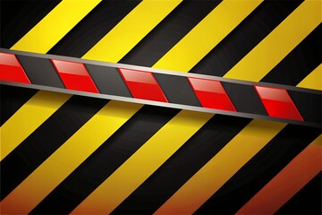 Abstract Caution Stripes with Red Barrier