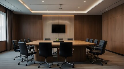 A modern conference room interior before.generative.ai