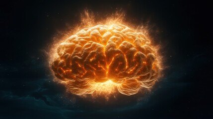 Obraz premium The Glowing Mind: A Powerful Image of the Human Brain
